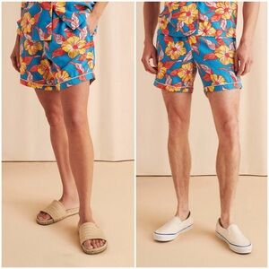 Faherty Unisex She Does Him Max Shorts Linen Blend Tropical.    1